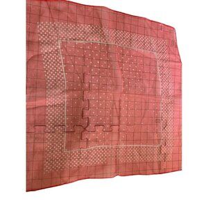 Vintage Womens Red with White Dots Scarf 22”x22”